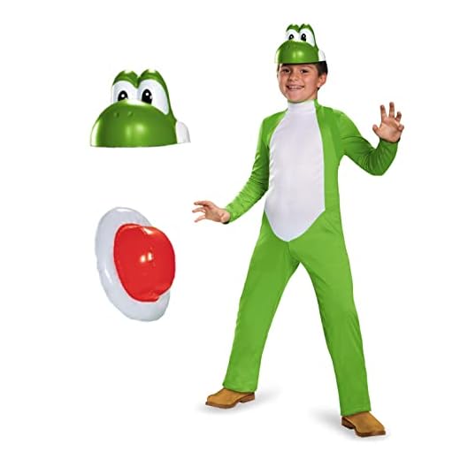 Disguise Nintendo - Disfraz de Super Mario Yoshi para niños, disfraz de Halloween para niños, talla M