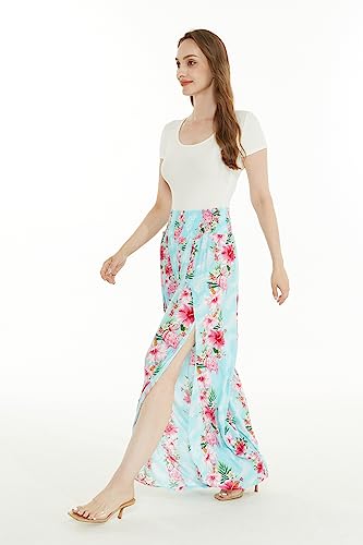 Image of Hawaii Hangover Family Matching Clothes, Pink Hibiscus Vine Turquoise | Family matching Hawaiian outfits, Pink Hibiscus Vine Turquoise, lightweight rayon, machine washable, tropical floral print