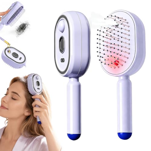 2026 New Electric Spray Air Cushion Massage Comb 3 in 1 Self-Clean Detangling Brush Restores Silky Shine for Dry & Frizzy Hair Premium Hair Care Tool for Women
