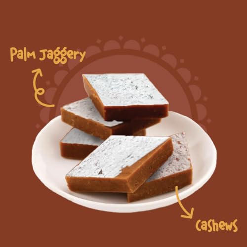 Image of GO DESi - Jaggery Kaju Katli | 69% Cashews | Gud Kaju Katli | Sugar Free Sweets | Cashew & Jaggery Sweet | Indian Mithai | Sweets Gift Pack | 200 grams