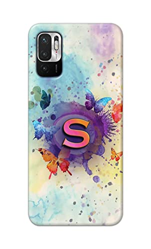 Image of PRINTFIDAA� Printed Hard Back Cover Case for Mi Redmi Note 10T 5G | Mi Redmi Note 10 5G Back Cover (Alphabet S) -2808
