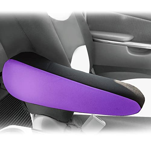 Image of FH Group Flat Cloth Fabric Purple Armrest Cover Semi-Universal Fit, One Pair Purple
