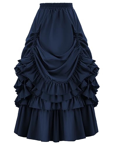 Belle Poque Women's Vintage Gothic Victorian Skirt Renaissance Style Falda
