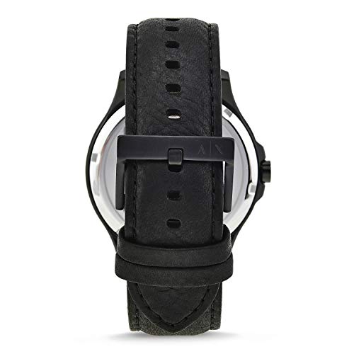 Armani Exchange Leather Analog Black Dial Men Watch - Ax2400, Black Band - Image 4