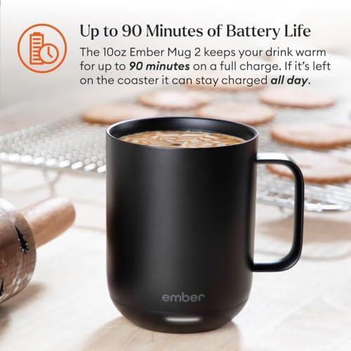 Image of Ember Temperature Control Smart Mug 2, 10 Oz, App-Controlled Heated Coffee Mug with 80 Min Battery Life and Improved Design, Black
