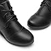 DREAM PAIRS TOMSON Women's Casual Fashion Outdoor Lace Up Low Wedge Heel Booties Shoes black Pu 8 B(M) US