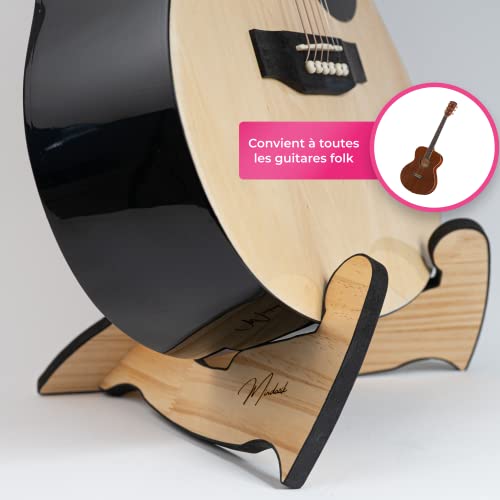 Support guitare en bois d’hévéa Mindozik™️ pour guitare acoustique (classique ou folk) – Superbe porte guitare / Pied de… - Les Beatles, Paul McCartney, John Lennon, RIngo Starr, George Harrison Support guitare en bois d’hévéa Mindozik™️ pour guitare acoustique (classique ou folk) - Superbe porte guitare / Pied de… – Image 3