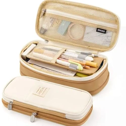 Estojo de Lápis Retrátil Multifuncional Grande Capacidade Pode Ser Transformado em com Compartimentos Tela Design Zíper para Armazenamento Escolar Escritório e Viagens Ideal Estudantes