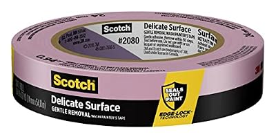 Scotch Delicate Surfaces Painters Tape, 0.94 in x 60 yd, Damage-Free Painting Prep, Protect Delicate Surfaces, UV & Sunlight Resistant, Solvent-Free Adhesive, Indoor Masking Tape, 1 Roll (2080EL-24E)