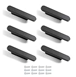 Poliplast – Set da 6 Maniglie, Design lineare moderno, per Cucina, Armadio e Cassetti, Verniciato a mano, Colore Nero, Art. 336A
