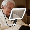 Hands Free Magnifying Glass with Adjustable LED Light, Flexible Neck Magnifier for Reading Sewing and Close Work Full Book Page Magnifier for Seniors (Black)