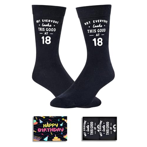 HAPPYPOP 18th Birthday Gift Ideas - Socks for 18 Year Old Teen Boy, Birthday Present for 18 Year Old Men Male