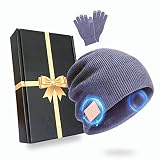Bluetooth Beanie Hat and Gloves Set, Music Winter Knit Hat Wireless Bluetooth Cap Headphones +Touchs