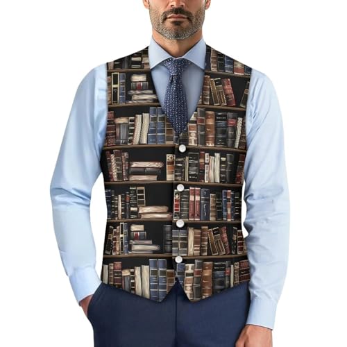 Men's Casual Dress Suit Vest with Buttons Slim Fit Business Formal Waistcoat Vests - Main Image