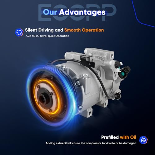 Image of ECCPP A /C Compressor with Clutch Fit for Kia Sorento 2.4L 2016 | Fast Cooling AC Compressor