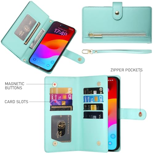 Étui pour Infinix Hot 10 Lite à 9 emplacements cartes et compartiment zippé de protection