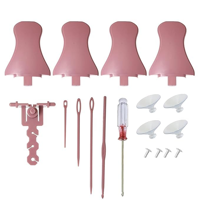 White Tiger Knit 14-in-1 DIY Knitting Machine Accessories Set | Compatible with 22/32/40/48 Sentro & Jamit Loom Machines | Includes Wire Frame, Tensioner, Hooks, Suction Cups & More-image-48