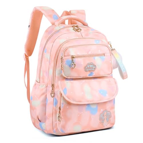 Mochila Escolar Feminina Espaçosa Impermeável Bolsa Reforçada, Trabalho, Faculdade, Passeio, Casual, Menina Infantil Juvenil Adolescente (Rosa Claro)