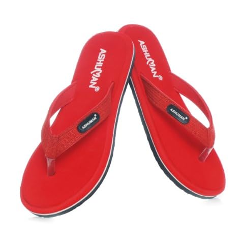 Ashuman Sleeper Sandals | EVA & Rubber Sole | Pain Relief, Orthopedic Support | Anti-Bacterial, Eco-Friendly | Perfect for Daily Use & Foot Care (Red, UK Footwear Size System, Adult, Women, Numeric, Medium, 5) 1
