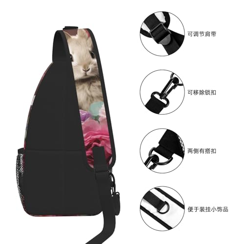 Mochila tipo bandolera para mujeres y hombres, diseño flores de Pascua miniatura 7