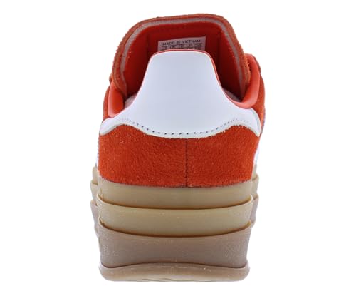 Image of adidas Gazelle Bold Suede Womens Shoes Size 11, Color: Collegiate Orange /Footwear White /Gold Metallic-Orange