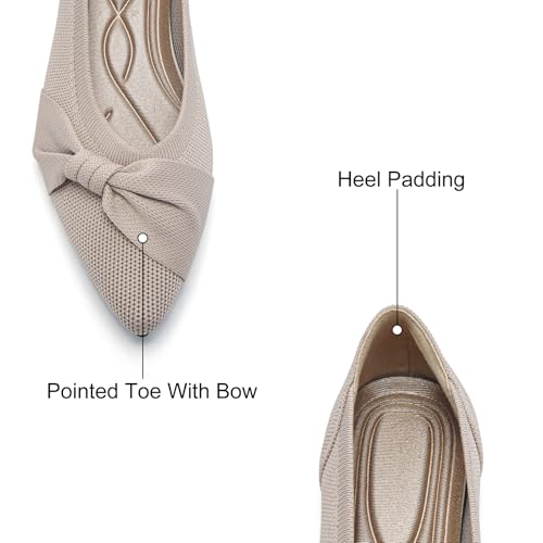 Pointed Toe Flats for Women Ballet Flats Comfortable Dressy Knit Lightweight Casual for Work Office Womens Flats2