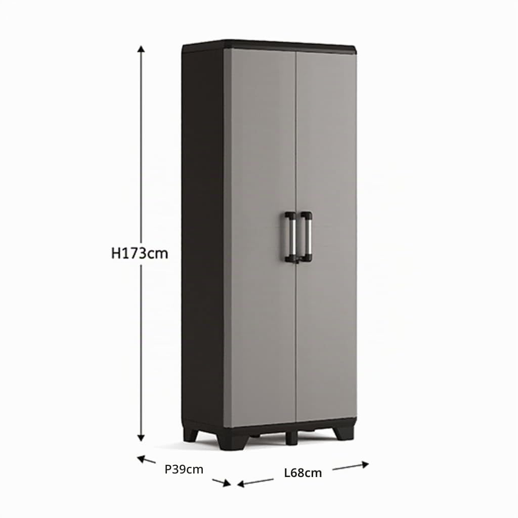 Keter Armoire de Rangement avec étagères Pro Noir et Gris