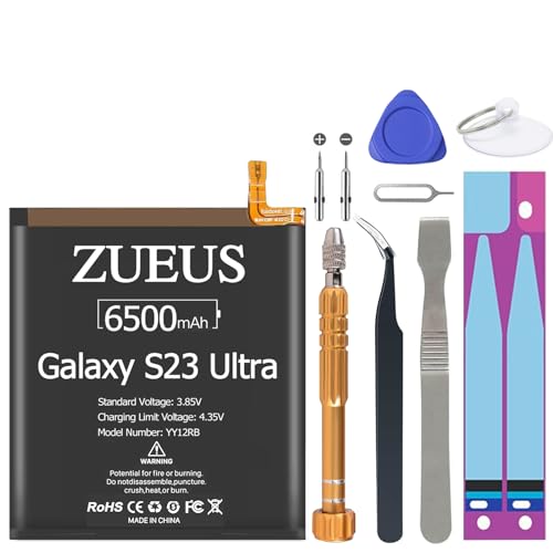 Galaxy S23 Ultra Battery, (2024 Upgraded) 6500mAh EB-BS918ABY Li-Polymer Battery Replacement Compatible with Galaxy S23 Ultra 5G SM-S918U SM-S918U1 SM-S918B with Screwdriver Tool Kit