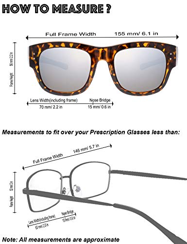 Image of The Fresh High Definition Polarized Wrap Around Shield Sunglasses for Glasses - Leather Eyeglasses Case