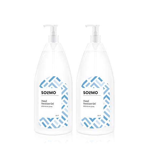 Image of Amazon Brand - Solimo Hand Sanitizer Gel (72% Ethanol Absolute) - 500 ml (Pack of 2)