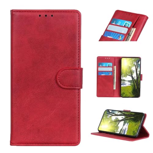 Coque OnePlus 13 rouge style portefeuille pour simplifier vos sorties urbaines