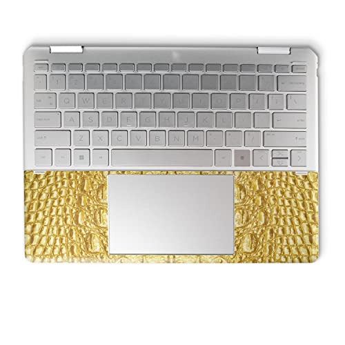 Image of MightySkins Carbon Fiber Skin Compatible with HP Spectre x360 14 inch (2022) Full Wrap Kit - Golden Croc | Protective, Durable Textured Carbon Fiber Finish | Easy to Apply | Made in The USA