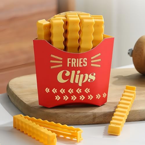 Magnetic-Fries-Clips-Set-of-12-Clips-with-Durable-Plastic-Holder-Keep-Food-Fresh-Organized-Novelty-Design-for-Fridge-Seal-Chips-Bags-Packages-Cute-Practical-Kitchen-Accessories