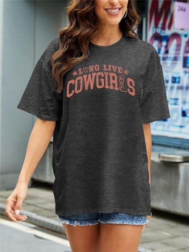 SFHFY Long Live Cowboys Shirts Women: Oversized Cowgirls Tshirt Country Music Tee Vintage Western Short Sleeves Tops4