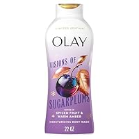 Olay Body Wash for Women, Hydrating & Moisturizing, Holiday Edition, With Plant Based Cleansers, B3 Complex, For All Skin Types, Visions of Sugarplums with Spiced Fruit & Warm Amber Scent, 22 fl oz