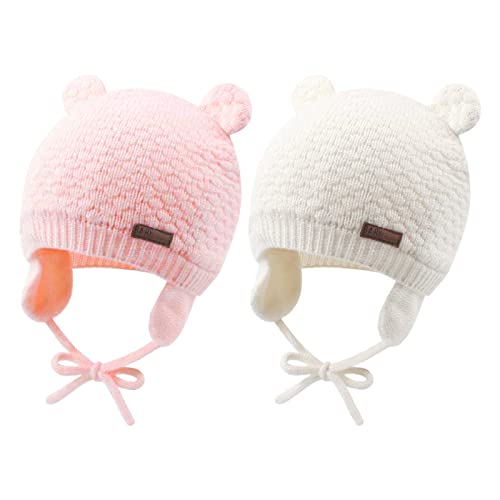 Duoyeree Kids Baby Hat Soft Warm Cable Knit Beanie Toddler Girl Fall Winter Hats2