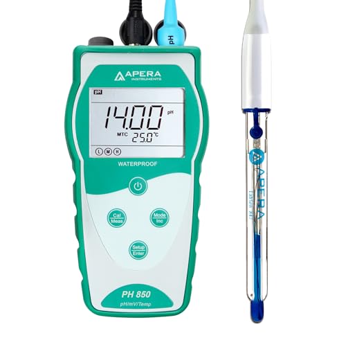 Apera Instruments Value Series PH850-SA Portable pH Meter Kit for Strong Alkaline and/or High Salinity Solutions