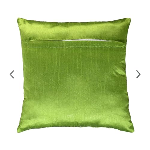 Image of Noor Silk Cushion Covers Pack of 7 | 16x16 Inches, Green
