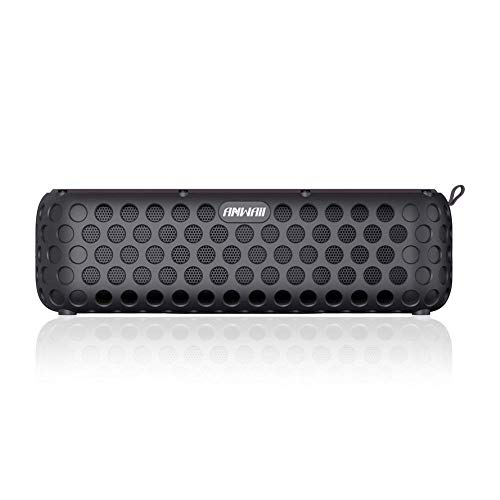 Bluetooth Speakers, Anwaii Portable Solar Charge Waterproof Rugged Bluetooth Speaker for Outdoor and Travel (Black)