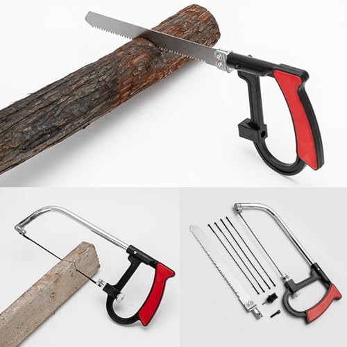 NCZCDZSW Handsäge Bügelsäge Set Bügelsäge Multifunktions Universal Metallsäge HSS Stahl Sägeblätter mit Multi-Blades-Set, Hand Bügelsäge zum Schneiden von Holz Sperrholz Glas Metalle