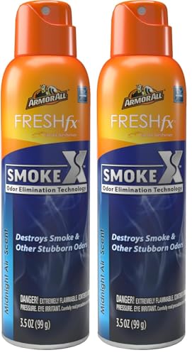 Image of Armor All Fresh FX Smoke X Car Odor Eliminator Spray, Car Air Freshener Spray, Midnight Air Scent, 3.5 Oz (Pack of 2)