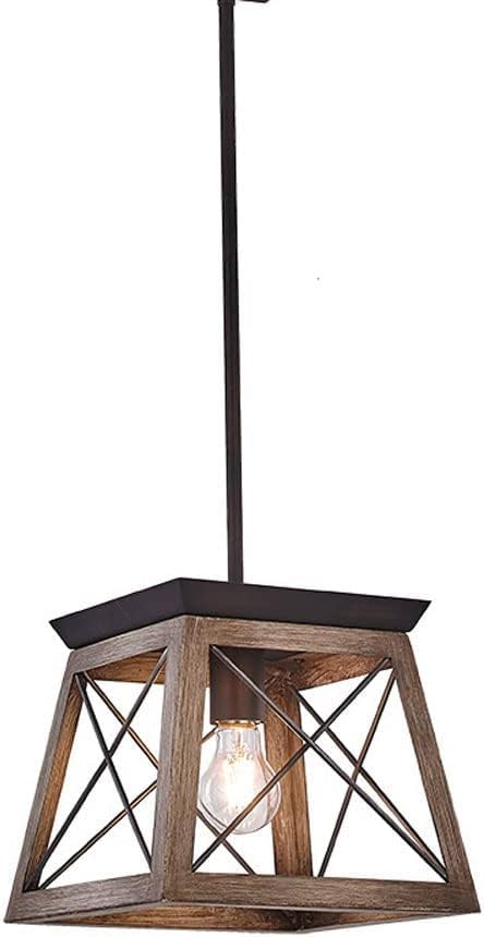 Lustre de ferme pour îlot de cuisine suspension rustique bois salle à manger