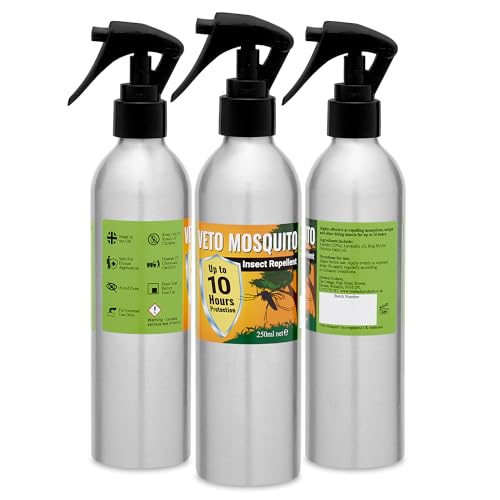 Biteback Products ‘Veto Mosquito’ – 250ml Family-Sized Insect Repellent Spray with 20% Icaridin (Picaridin), Long-Lasting DEET-Free Mosquito Protection, Effective for All Ages – 1pc