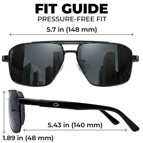 Image of grinderPUNCH Polarized Aviator Sunglasses Men Women Retro Vintage Square Pilot Sun Glasses UV400 Protection