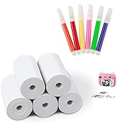 HYPERY 5 Rolls Printer Paper and 6 Colored Pens Set for Instant Print Camera, Kids Camera Accesso...
