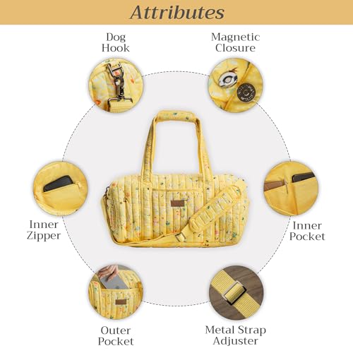 Maison d'Hermine Travel Duffle bag Cotton Quilted bag Overnight Luggage Weekender Business Travellers Family Trip - Colmar - Yellow3