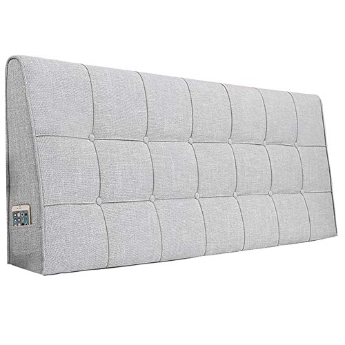 WENZHE Kopfteil Kissen Für Betten Bett Rückenkissen Rückenlehne Bettrückwand Baumwolle Und Leinen Soft Case Zuhause Schlafzimmer Taillenpolster Waschbar, 8 Farben (Color : A, Size : 180x62cm) Cover