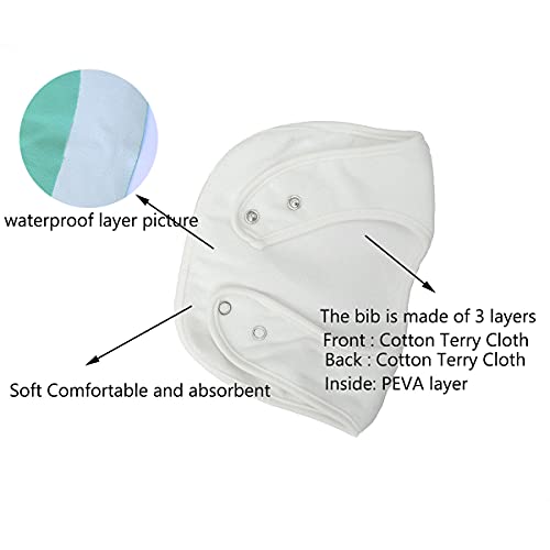 Maiwa Waterproof Terry cloth Baby bibs with Snaps for newborn girl boy, drool and teething for baby3