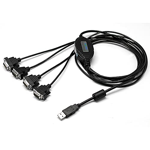 UOTEK USB to 4-Port 9-Pin RS-232 Cable Converter, 4.9FT USB V2.0 to DB9 RS232 Serial Adapter Gold Plated for Win 10/8.1/8/7/Vista/XP/Mac UT-8814