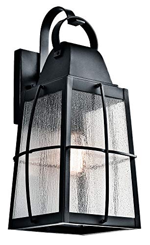 Image of Kichler 49554BKT Tolerand Outdoor Wall 1-Light, Textured Black 10-Inch, 20 inch